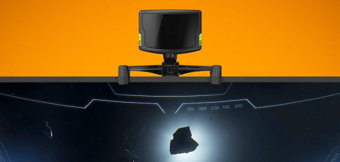 TrackIR 5 en fonctionnement, caméra infrarouge et clip de suivi
